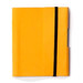 A small yellow tuck journal book with a black elastic band. It features a smooth cover and a side pocket. A small yellow tuck journal book with a black elastic band. It features a smooth cover and a side pocket.