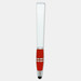A stylus pen featuring a white barrel and a red grip, topped with a black stylus tip and silver accents. A stylus pen featuring a white barrel and a red grip, topped with a black stylus tip and silver accents.