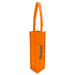 An orange non-woven single wine tote bag with a long handle and a logo. An orange non-woven single wine tote bag with a long handle and a logo.