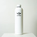 A drink bottle in a sleek white design with a black logo. It features a smooth, cylindrical shape. A drink bottle in a sleek white design with a black logo. It features a smooth, cylindrical shape.