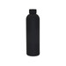 A black drink bottle with a sleek matte finish and a cap. It has a logo but specific details are not visible. A black drink bottle with a sleek matte finish and a cap. It has a logo but specific details are not visible.
