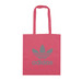 A pink tote bag with a grey logo and two handles. The bag features a simple, minimalist design. A pink tote bag with a grey logo and two handles. The bag features a simple, minimalist design.