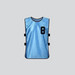A light blue soccer vest with adjustable sides and the number 8 on the front. It features a simple design and a logo.