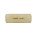 A rectangular wooden badge in light tan with a name engraved on the surface, featuring a subtle, polished finish. A rectangular wooden badge in light tan with a name engraved on the surface, featuring a subtle, polished finish.