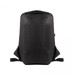 A black ECO NOVA computer backpack featuring a sleek design and adjustable straps. It has a branding logo.