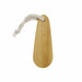 A bamboo paddle nail file with a light brown finish and a hanging rope. It has a smooth, oval shape. A bamboo paddle nail file with a light brown finish and a hanging rope. It has a smooth, oval shape.