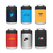 A set of six stubby coolers in various colours, featuring logos and a stainless steel base. A set of six stubby coolers in various colours, featuring logos and a stainless steel base.