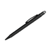 A black stylus pen with a sleek design and a silver tip, featuring a clip and branding. A black stylus pen with a sleek design and a silver tip, featuring a clip and branding.