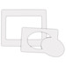 Clear magnetic photo frames in rectangular and circular shapes, designed for displaying photographs.