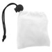 A white microfiber pouch with a drawstring and toggle closure, designed for storing cleaning cloths.