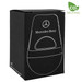 A black box featuring a wireless speaker design and a logo, displayed against a neutral background. A black box featuring a wireless speaker design and a logo, displayed against a neutral background.
