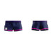 Navy rugby/AFL shorts with pink trim and a number on the side. Features a logo on one side.