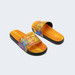 A pair of colourful sandals featuring a vibrant design with peace signs and a stylised van. A pair of colourful sandals featuring a vibrant design with peace signs and a stylised van.