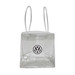 A clear cooler bag with two handles and a logo on the front. A clear cooler bag with two handles and a logo on the front.