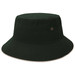A dark green bucket hat with a contrasting trim and decorative eyelets. It features a round, wide brim design.