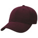 A burgundy brushed cotton cap with a curved peak and a logo on the front.