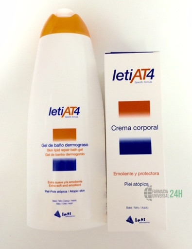 Leti at4 pack gel de baño 750 mL + crema corporal 200 mL