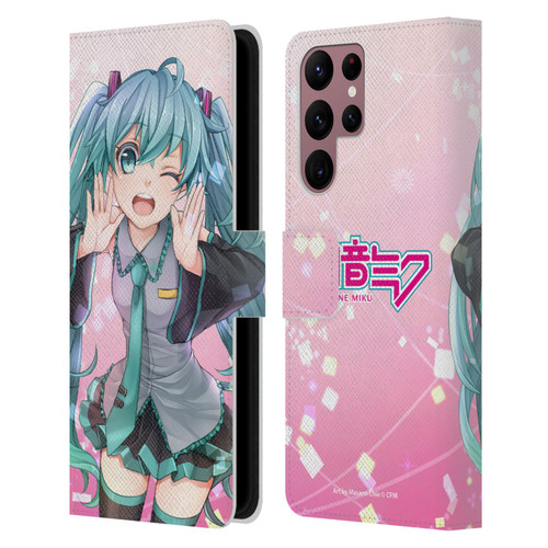 Hatsune Miku Graphics Wink Leather Book Wallet Case Cover For Samsung Galaxy S22 Ultra 5G