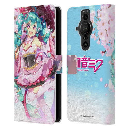 Hatsune Miku Graphics Sakura Leather Book Wallet Case Cover For Sony Xperia Pro-I