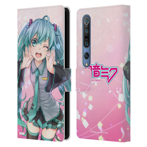 Hatsune Miku Graphics Wink Leather Book Wallet Case Cover For Xiaomi Mi 10 5G / Mi 10 Pro 5G