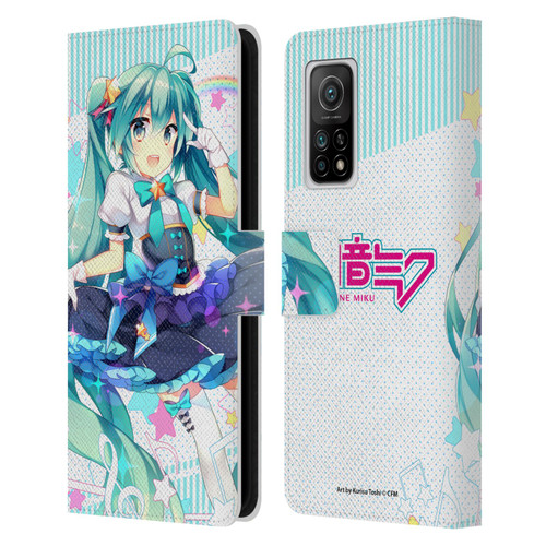 Hatsune Miku Graphics Stars And Rainbow Leather Book Wallet Case Cover For Xiaomi Mi 10T 5G