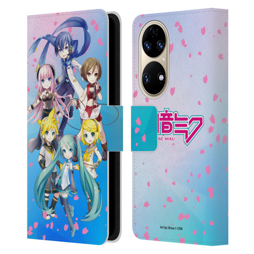 Hatsune Miku Virtual Singers Sakura Leather Book Wallet Case Cover For Huawei P50