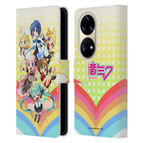 Hatsune Miku Virtual Singers Rainbow Leather Book Wallet Case Cover For Huawei P50 Pro