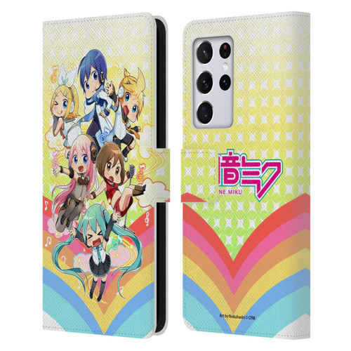 Hatsune Miku Virtual Singers Rainbow Leather Book Wallet Case Cover For Samsung Galaxy S21 Ultra 5G