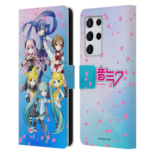 Hatsune Miku Virtual Singers Sakura Leather Book Wallet Case Cover For Samsung Galaxy S21 Ultra 5G