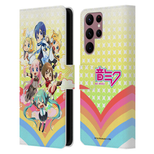 Hatsune Miku Virtual Singers Rainbow Leather Book Wallet Case Cover For Samsung Galaxy S22 Ultra 5G