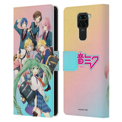 Hatsune Miku Virtual Singers High School Leather Book Wallet Case Cover For Xiaomi Redmi Note 9 / Redmi 10X 4G