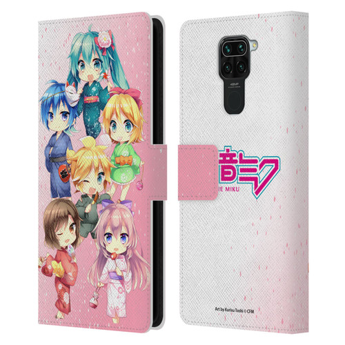 Hatsune Miku Virtual Singers Characters Leather Book Wallet Case Cover For Xiaomi Redmi Note 9 / Redmi 10X 4G