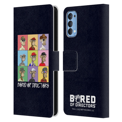 Bored of Directors Graphics Group Leather Book Wallet Case Cover For OPPO Reno 4 5G