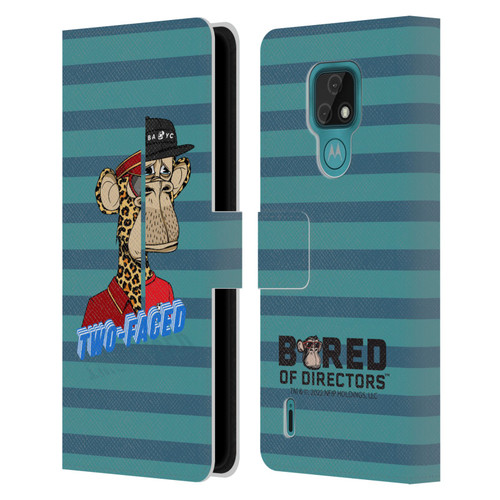 Bored of Directors Key Art Two-Faced Leather Book Wallet Case Cover For Motorola Moto E7