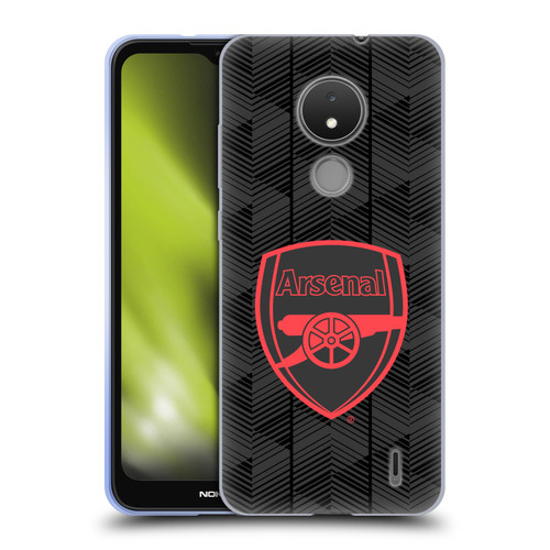 Arsenal FC Crest and Gunners Logo Black Soft Gel Case for Nokia C21