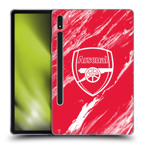 Arsenal FC Crest Patterns Red Marble Soft Gel Case for Samsung Galaxy Tab S8