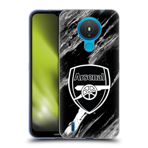 Arsenal FC Crest Patterns Marble Soft Gel Case for Nokia 1.4