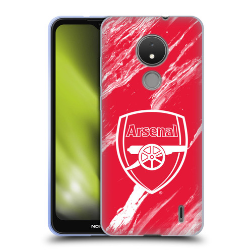 Arsenal FC Crest Patterns Red Marble Soft Gel Case for Nokia C21