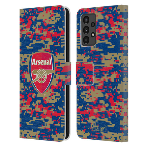 Arsenal FC Crest Patterns Digital Camouflage Leather Book Wallet Case Cover For Samsung Galaxy A13 (2022)