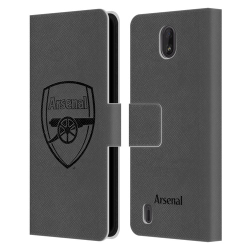 Arsenal FC Crest 2 Black Logo Leather Book Wallet Case Cover For Nokia C01 Plus/C1 2nd Edition