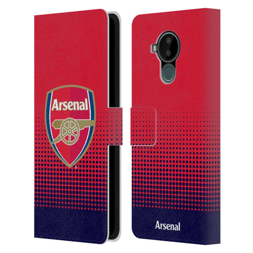 Arsenal FC Crest 2 Fade Leather Book Wallet Case Cover For Nokia C30