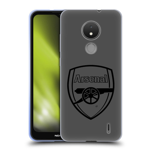 Arsenal FC Crest 2 Black Logo Soft Gel Case for Nokia C21