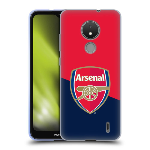 Arsenal FC Crest 2 Red & Blue Logo Soft Gel Case for Nokia C21