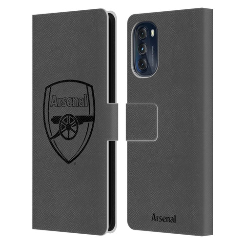 Arsenal FC Crest 2 Black Logo Leather Book Wallet Case Cover For Motorola Moto G (2022)