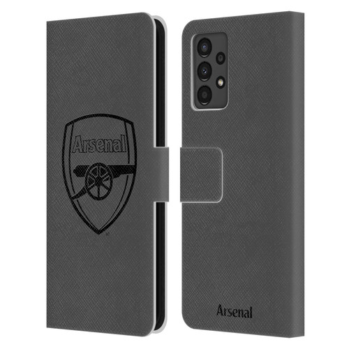 Arsenal FC Crest 2 Black Logo Leather Book Wallet Case Cover For Samsung Galaxy A13 (2022)