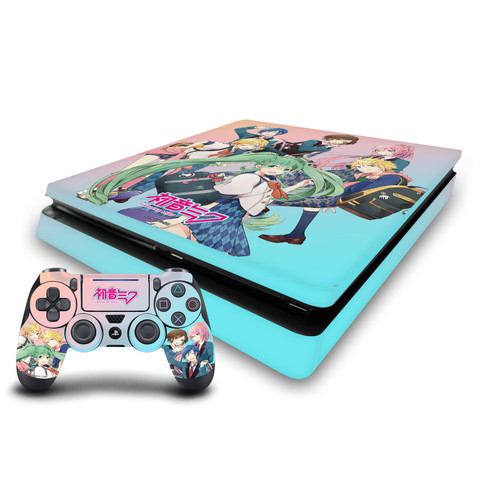 Hatsune Miku Graphics High School Vinyl Sticker Skin Decal Cover for Sony PS4 Slim Console & Controller