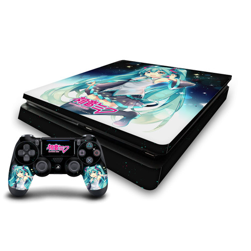 Hatsune Miku Graphics Night Sky Vinyl Sticker Skin Decal Cover for Sony PS4 Slim Console & Controller