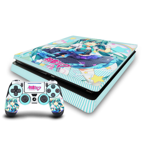 Hatsune Miku Graphics Stars And Rainbow Vinyl Sticker Skin Decal Cover for Sony PS4 Slim Console & Controller
