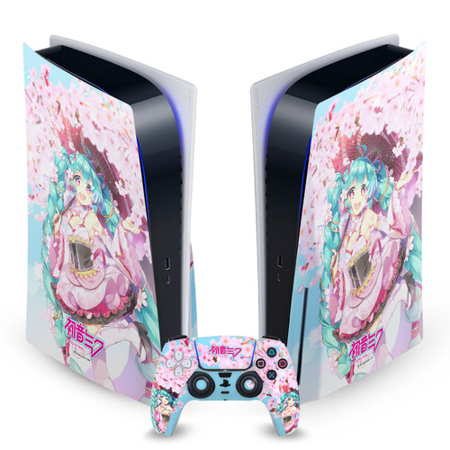 Hatsune Miku Graphics Sakura Vinyl Sticker Skin Decal Cover for Sony PS5 Disc Edition Bundle