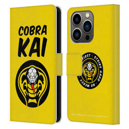 Cobra Kai Composed Art Logo 2 Leather Book Wallet Case Cover For Apple iPhone 14 Pro